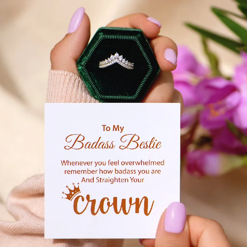 Straighten Your Crown - Chevron Crown Ring