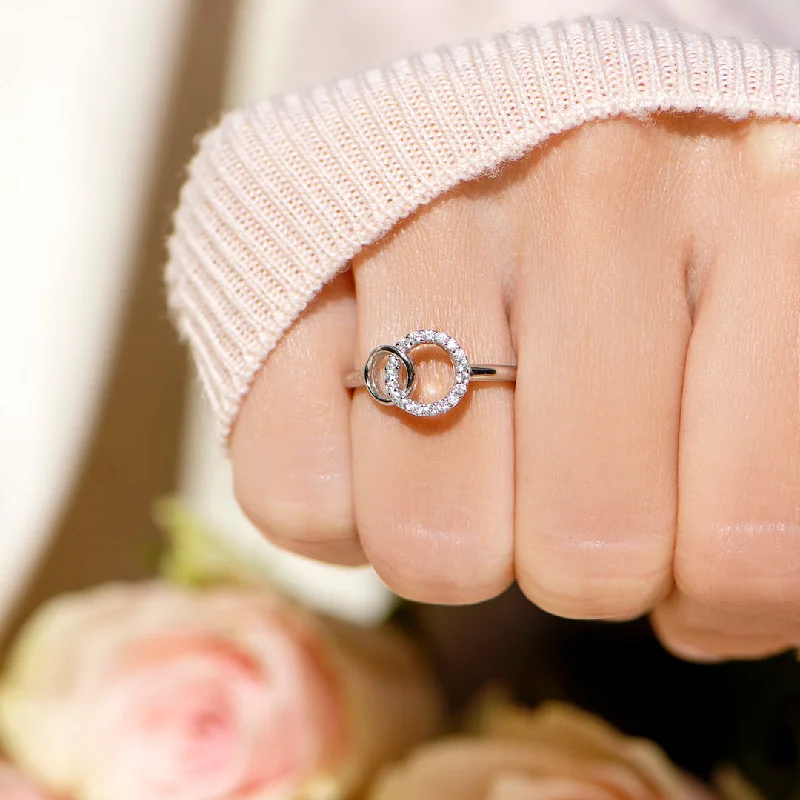 MOTHER DAUGHTER FOREVER LINKED FOREVER LOVED RING