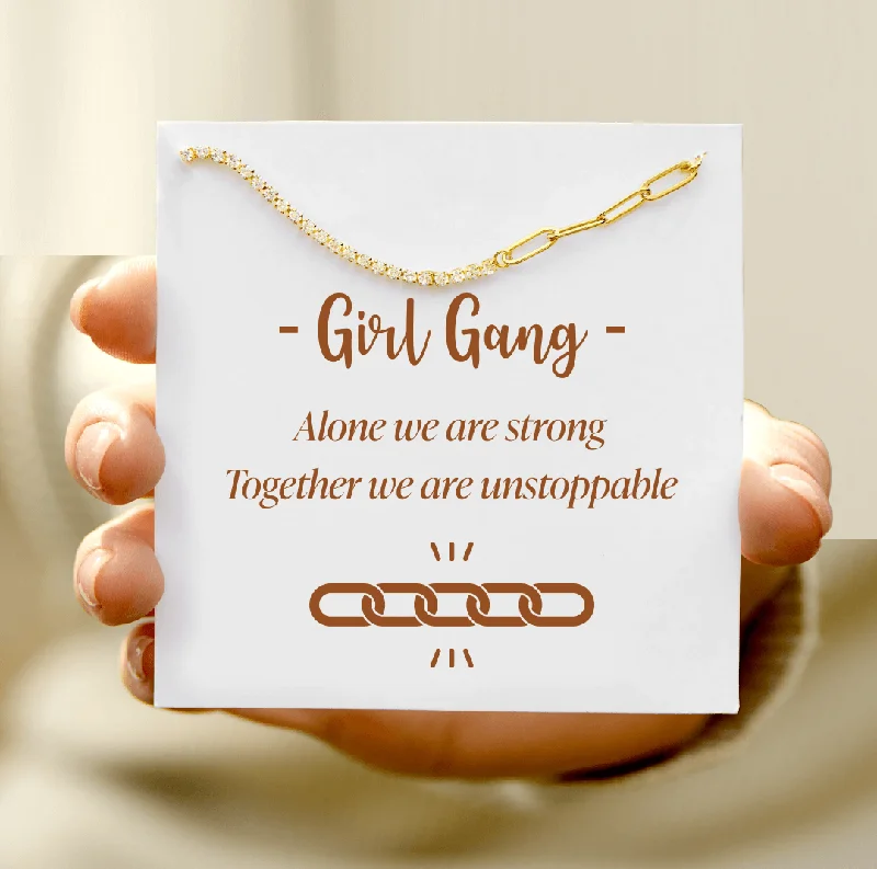 Girl Gang Paperclip Tennis Bracelet