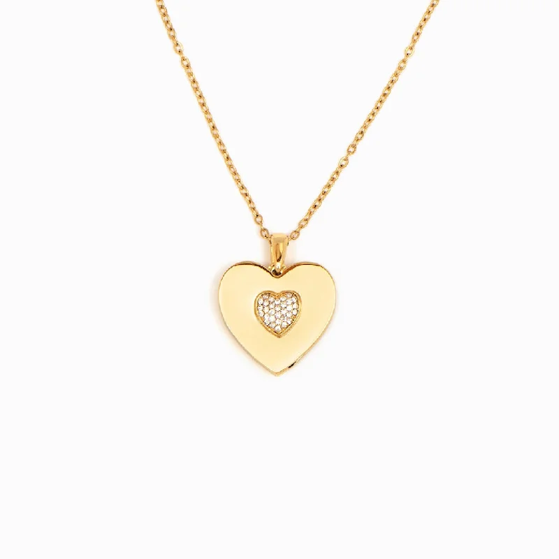 Heart Swing Necklace - ""I Love You Mom""