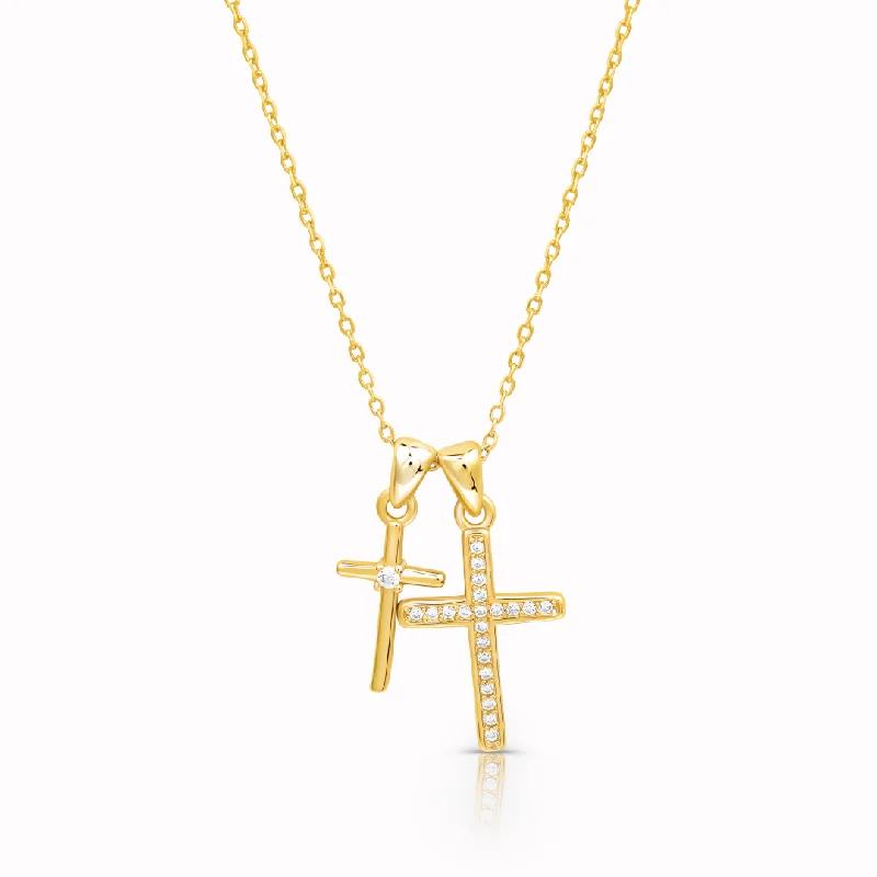 I AM THE STORM - Double Cross Necklace