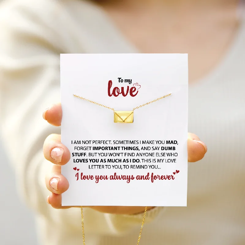 ""I Love You"" - Envelope Necklace