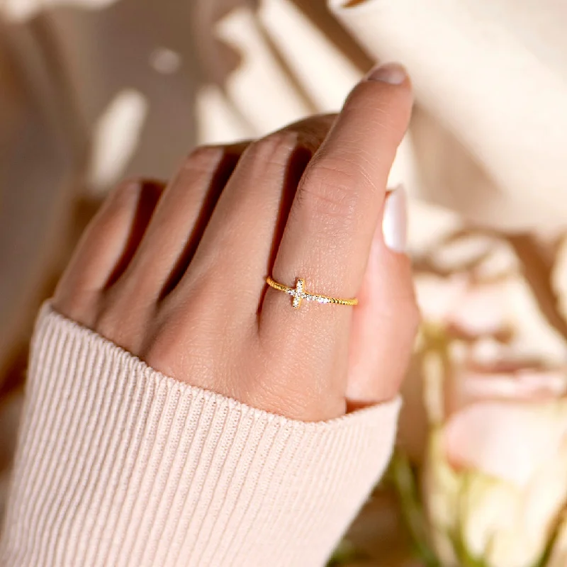 PRAY ON IT - CROSS BEADED RING