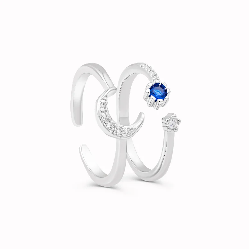 To My Daughter - Moon & Star Stackable Ring