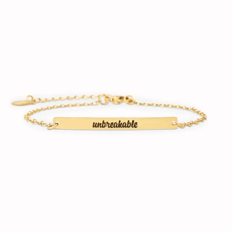 Unbreakable - Motivational Bar Bracelet