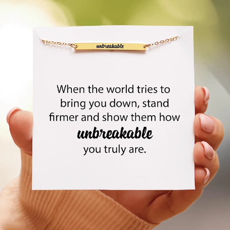 Unbreakable - Motivational Bar Bracelet