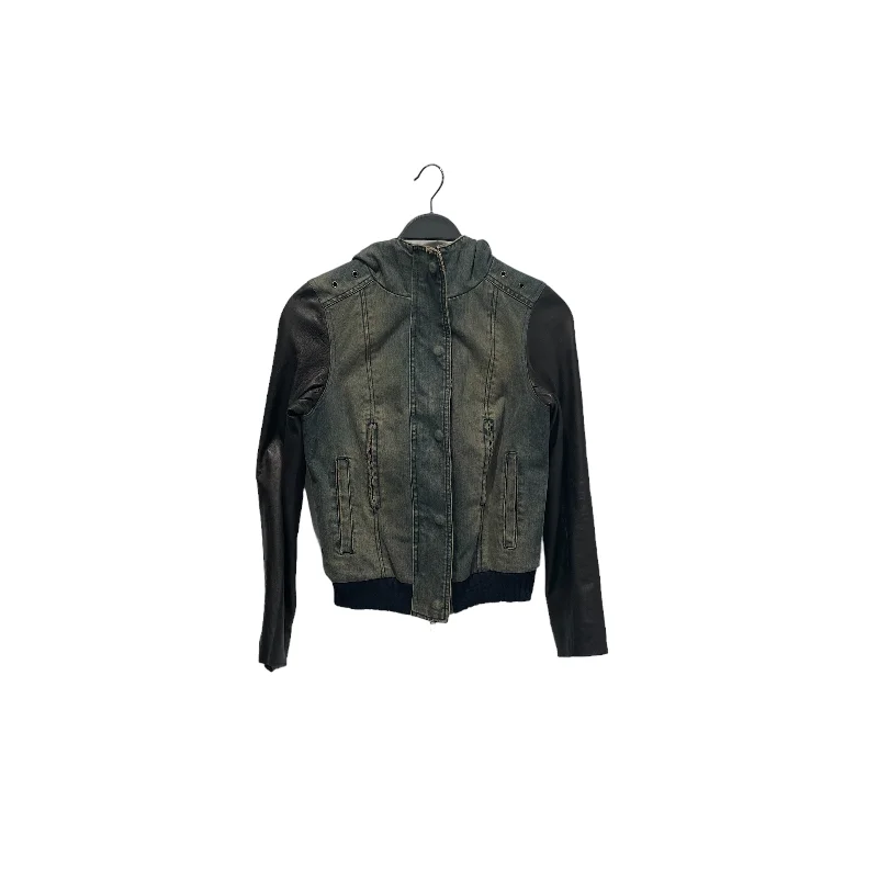 HABITUAL/Denim Jkt/2/Cotton/NVY/leather sleeves