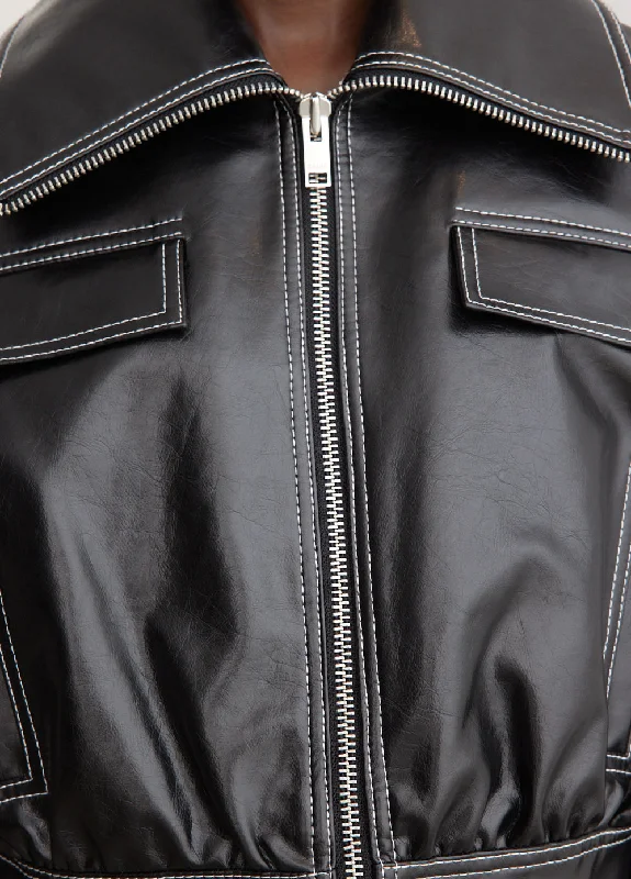 Future Coated Curved Sleeve Jacket