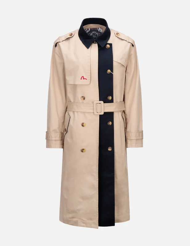 Logo Embroidered Trench Coat