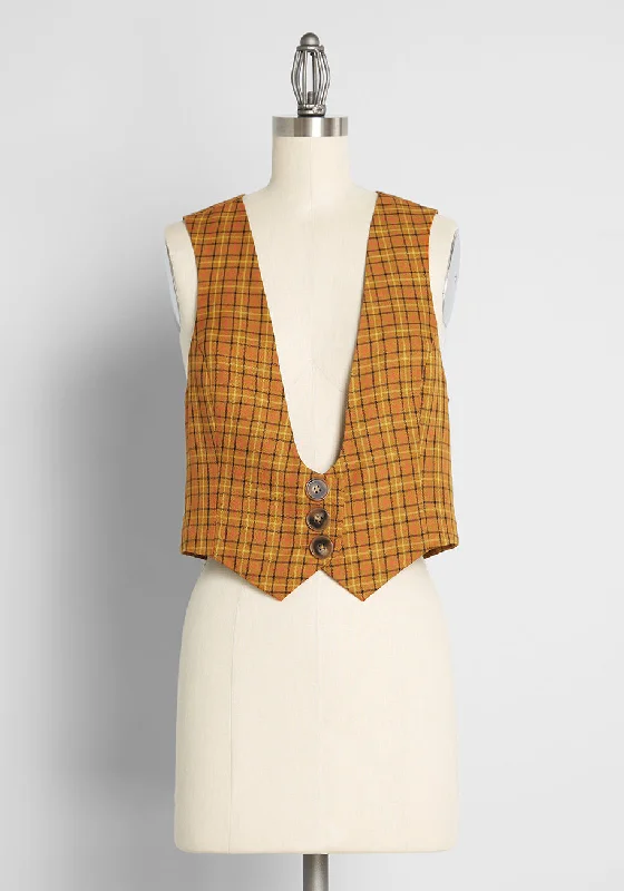 Taking It Back Plaid Vest