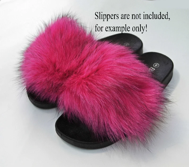 BY ORDER Real Fur for Slippers, Fox Fur Pieces, Pair of Premium Fox Fur Trim, Fox Fur for Sandals, Fluffy Fur Slides Sandals, Fur Slippers