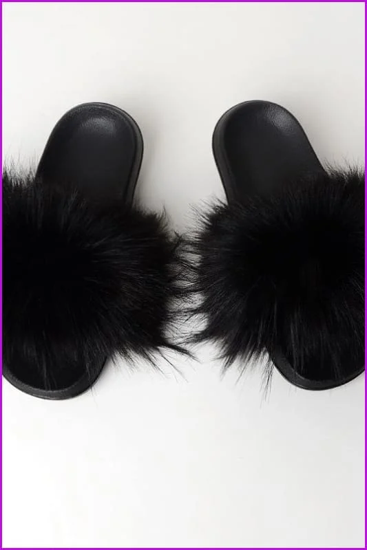 {5-7 days wait for make} New Color Faux Raccoon Fur Slides F602