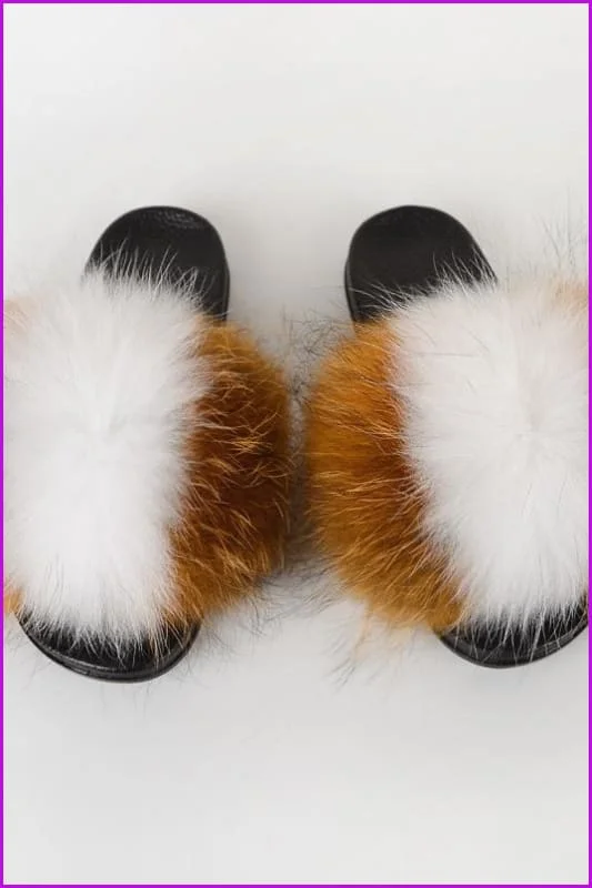 {5-7 days wait for make} New Color Raccoon Fur Slides F580