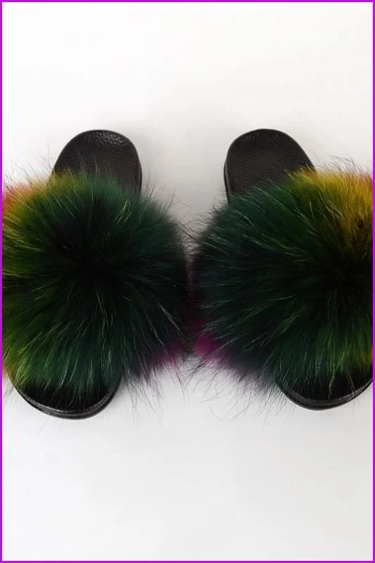 {5-7 days wait for make} New Color Raccoon Fur Slides F580