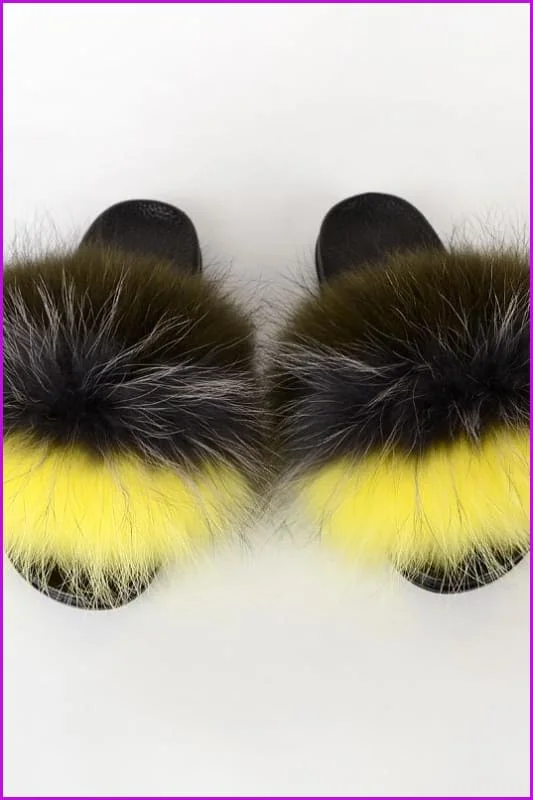 {5-7 days wait for make} New Color Raccoon Fur Slides F580