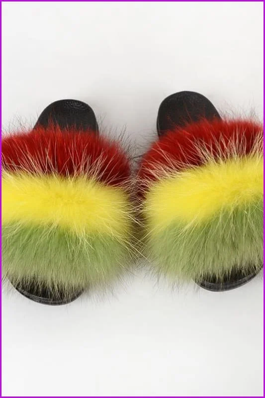 {5-7 days wait for make} New Color Raccoon Fur Slides F580