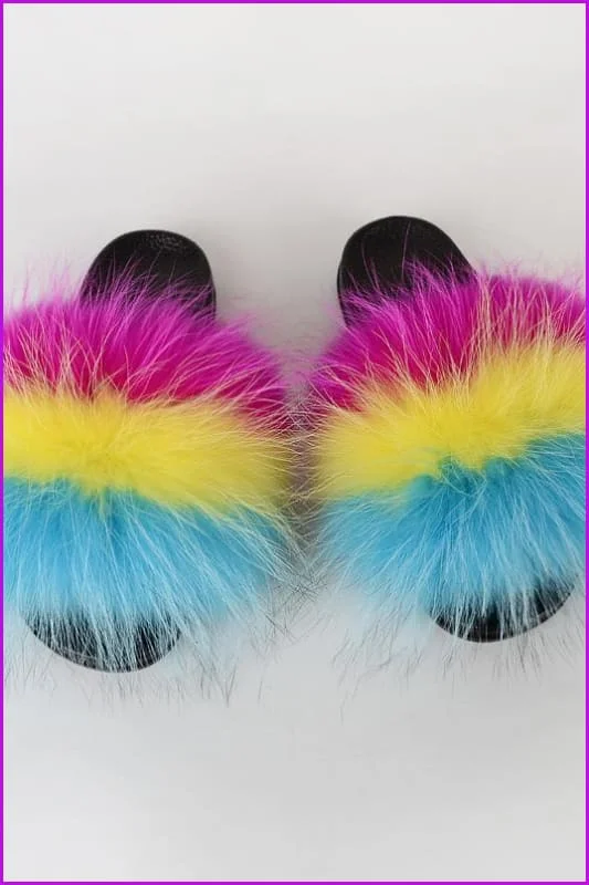 {5-7 days wait for make} New Color Raccoon Fur Slides F580