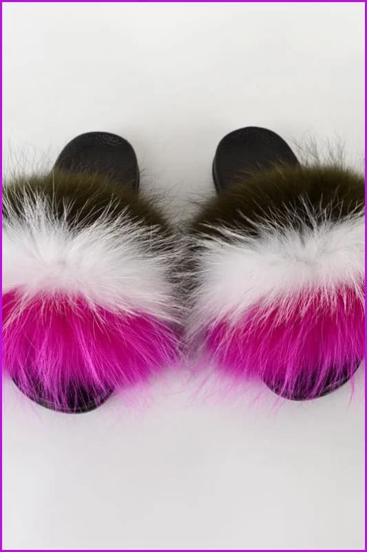 {5-7 days wait for make} New Color Raccoon Fur Slides F580