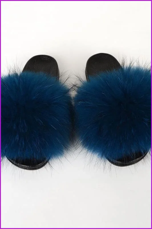 {5-7 days wait for make} New Color Raccoon Fur Slides F581