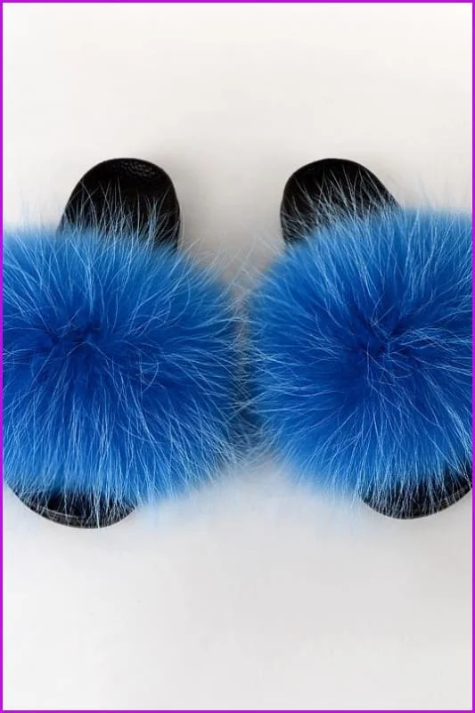 {5-7 days wait for make} New Color Raccoon Fur Slides F581