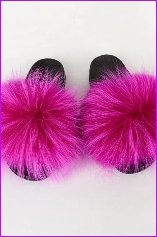 {5-7 days wait for make} New Color Raccoon Fur Slides F581