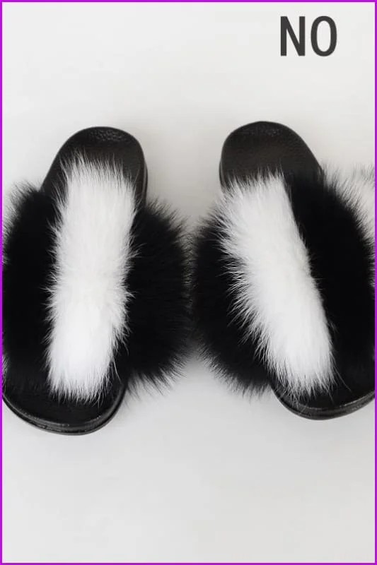 { Ready Stock } New Color Fox Fur Slides F678