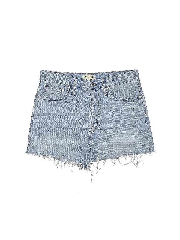 High-Rise Denim Shorts in Light Wash