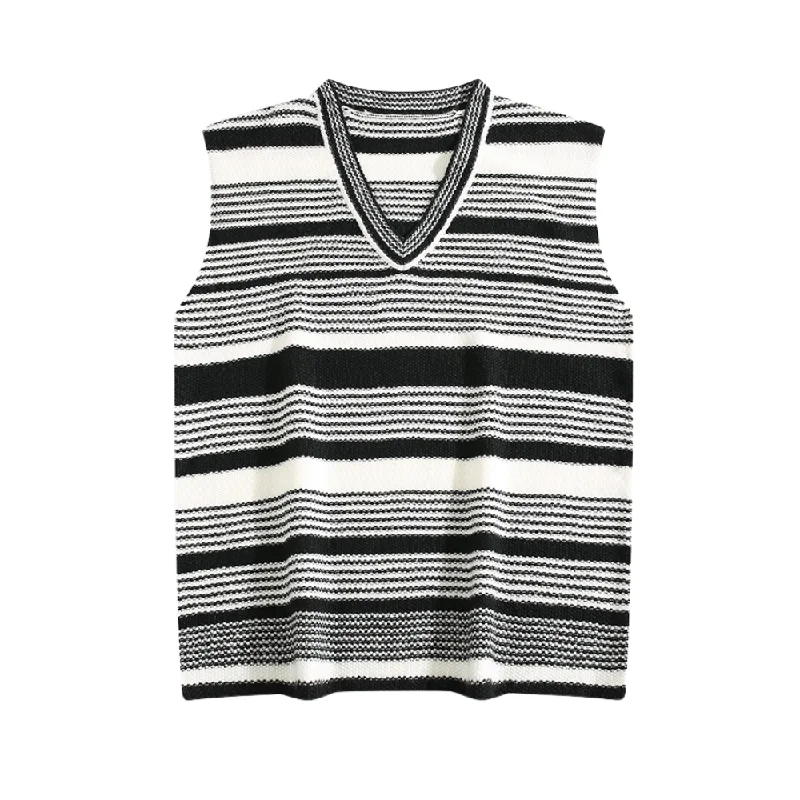 Arctic Fleece Striped Knitted Vest