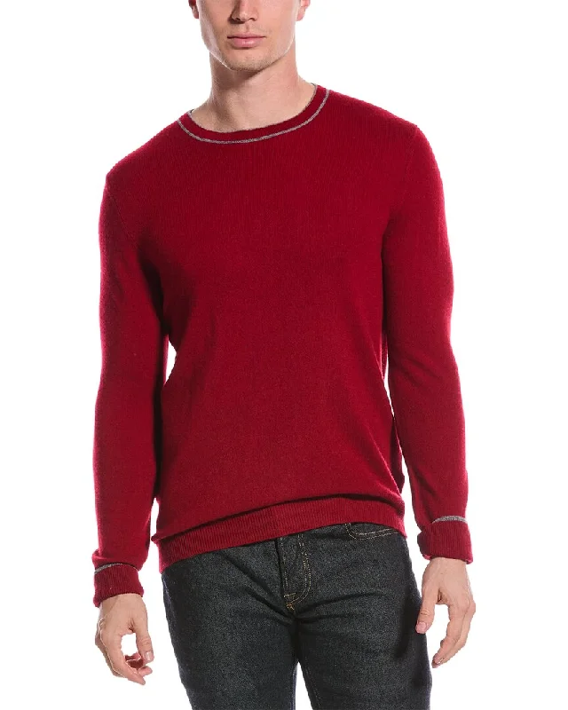 Qi Cashmere Contrast Trim Cashmere Sweater