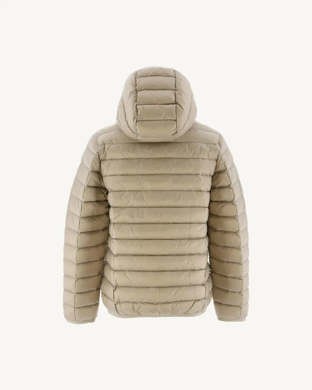 Beige Hooded down jacket Hugo