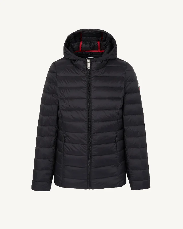 Black Hooded down jacket Carla