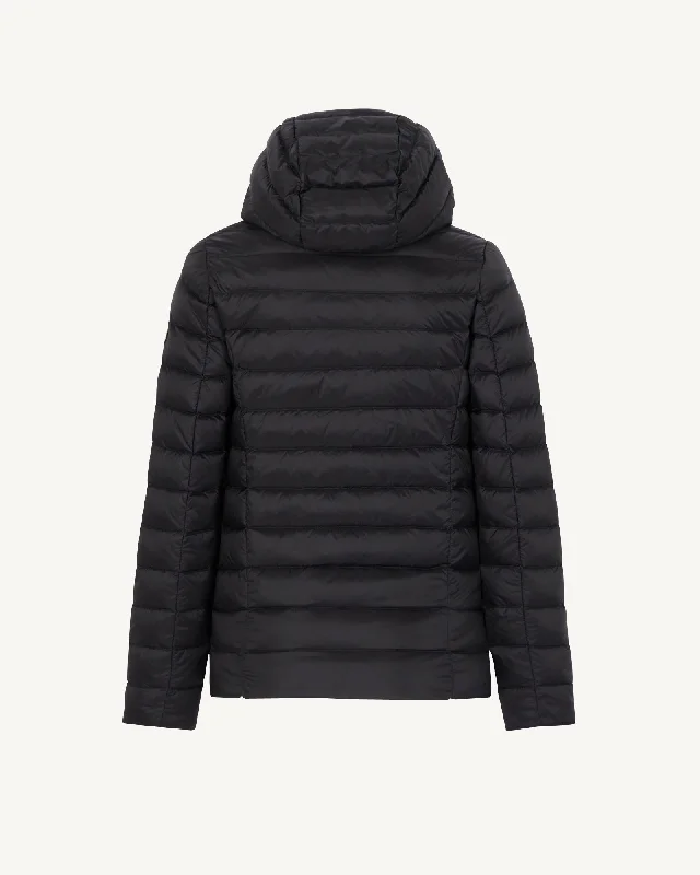 Black Hooded down jacket Carla