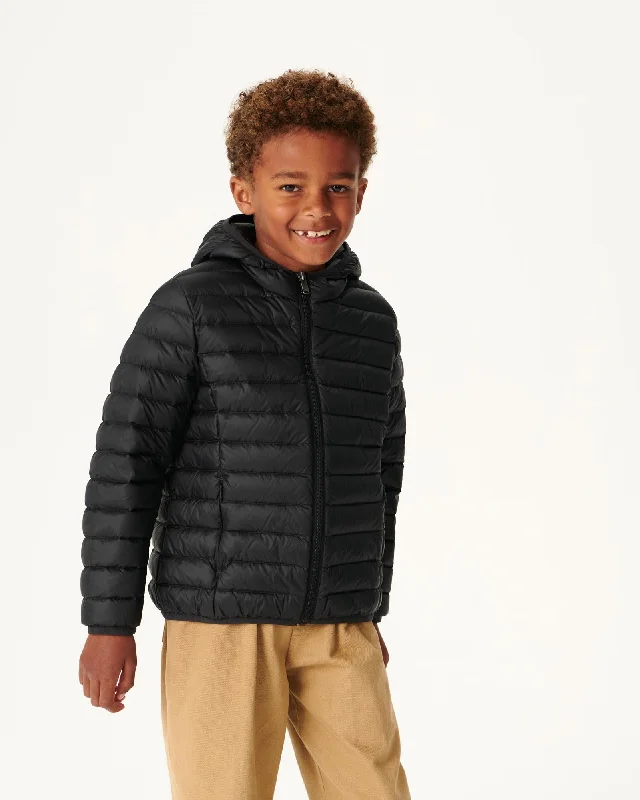 Black Hooded down jacket Hugo