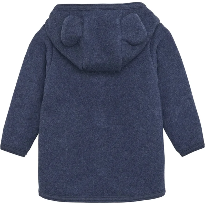 Huttelihut Jacket Ears Cotton Fleece Navy Melange