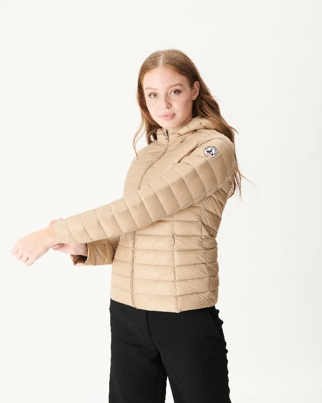 Lightweight hooded down jacket Beige Cloe