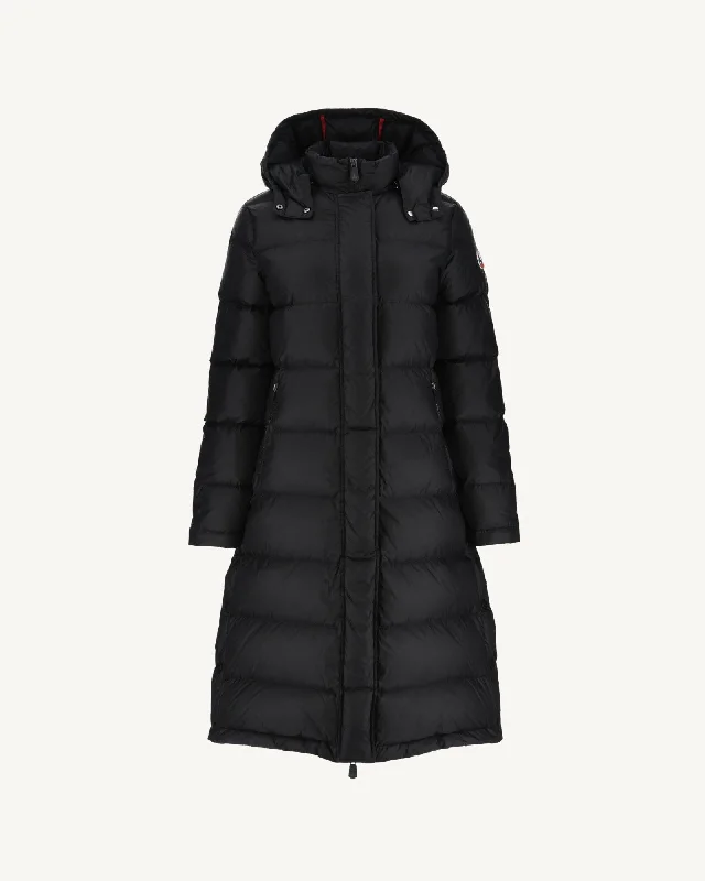 Long hooded down jacket Black Karachi