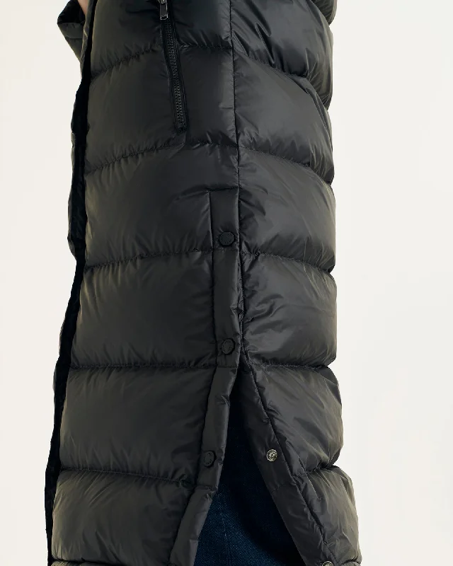 Long hooded down jacket Black Karachi