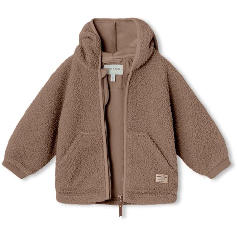 MINI A TURE Liff Teddy Fleece Jacket Brownie