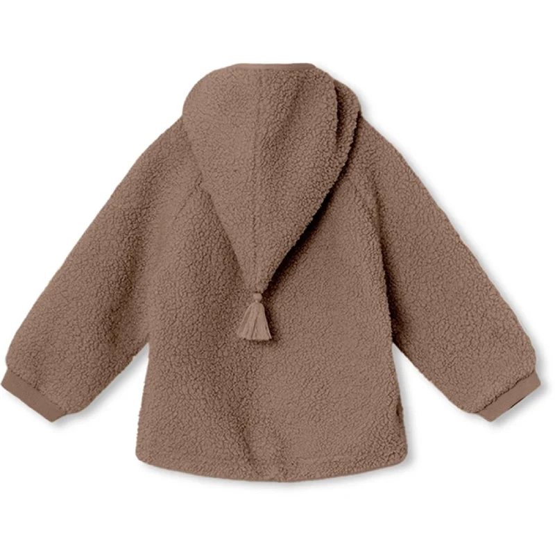 MINI A TURE Liff Teddy Fleece Jacket Brownie