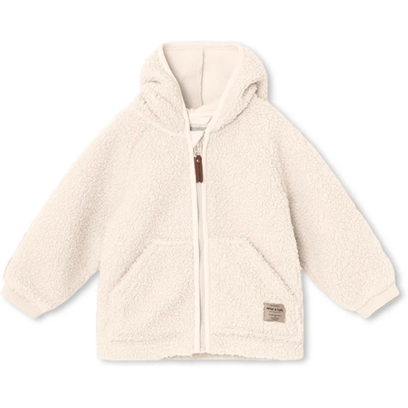 MINI A TURE Liff Teddy Fleece Jacket White Swan