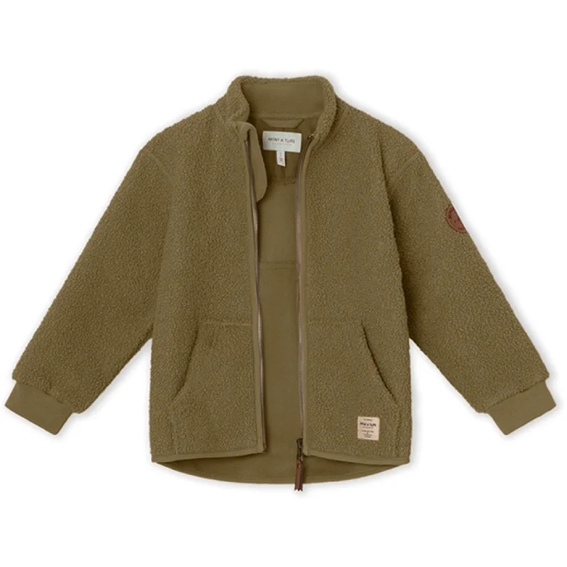 MINI A TURE Saleh Teddy Fleece Jacket Capers Green