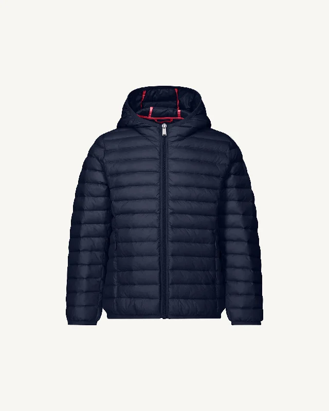 Navy Hooded down jacket Hugo