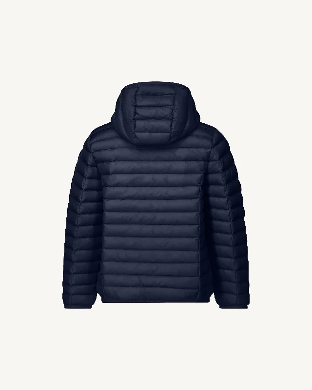 Navy Hooded down jacket Hugo