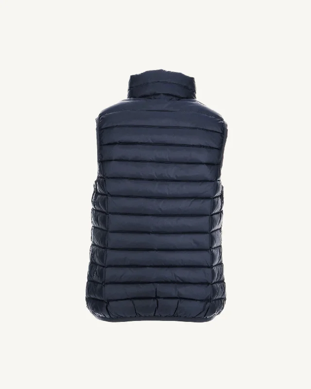 Navy Sleeveless Down Jacket Zoe