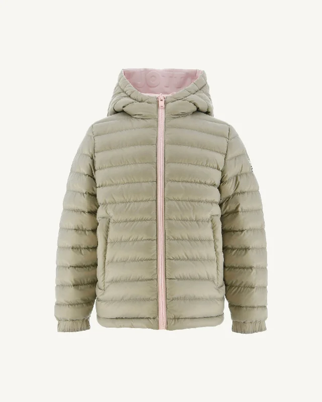 Soft pink/Beige children's Zurich reversible puffer jacket